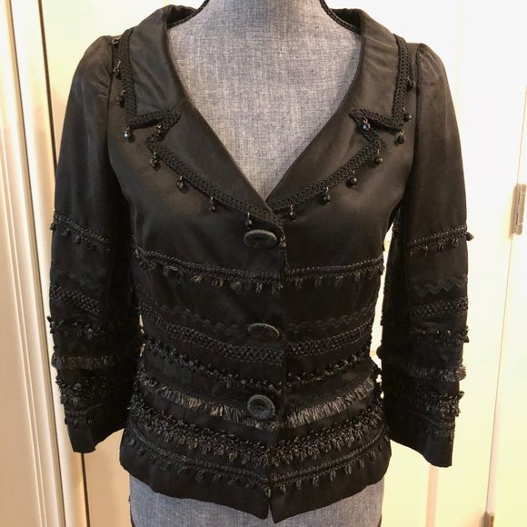 Moschino Cheap & Chic Black Beaded Silk Jacket - Picture 7 of 8